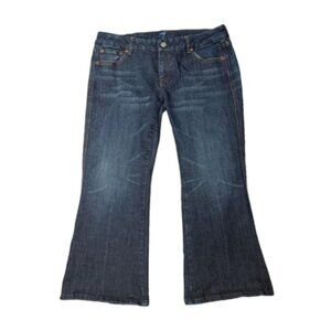7 For All Mankind Crop A Pocket Flare Whisker Jeans Size 31#1821